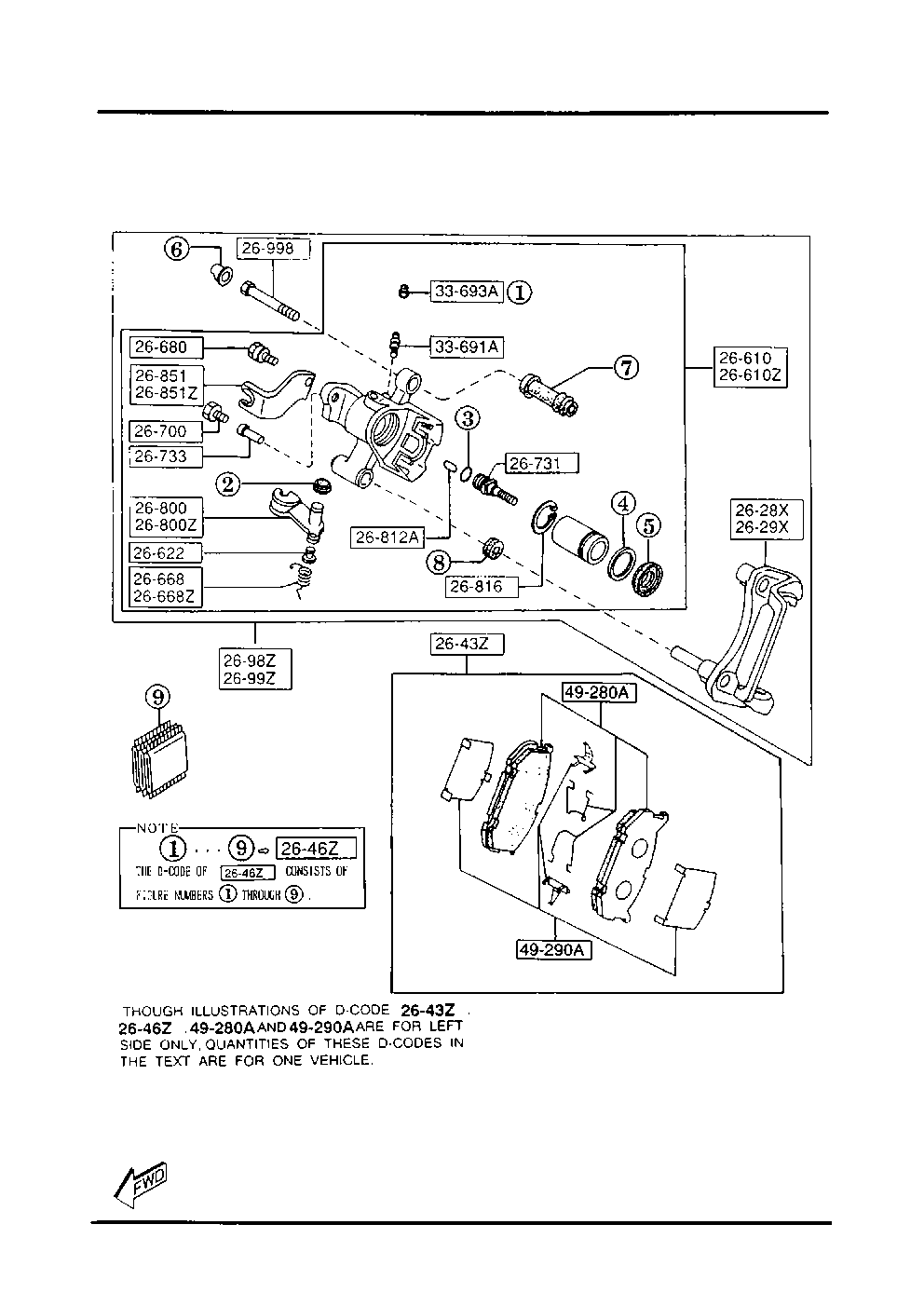 FORD USA G5Y6-26-48Z - Bremžu uzliku kompl., Disku bremzes ps1.lv