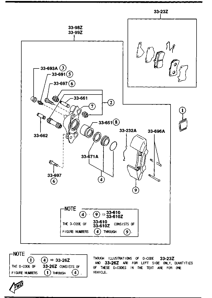 KIA BCYW-33-23ZB - Bremžu uzliku kompl., Disku bremzes ps1.lv