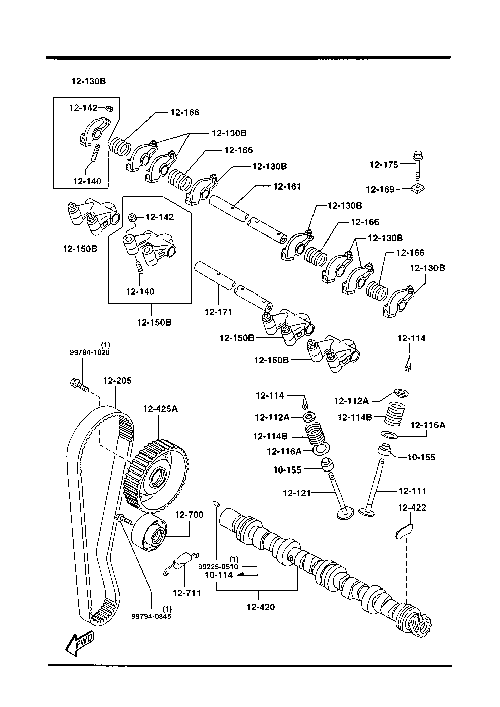 KIA B630-12-700E - Spriegotājrullītis, Gāzu sadales mehānisma piedziņas siksna ps1.lv