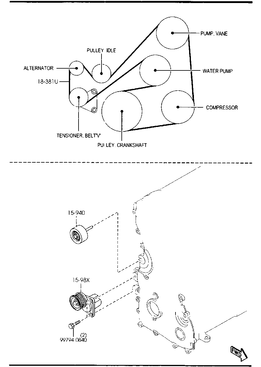 MAZDA (FAW) LFG1-15-980B - Siksnas spriegotājs, Ķīļsiksna ps1.lv