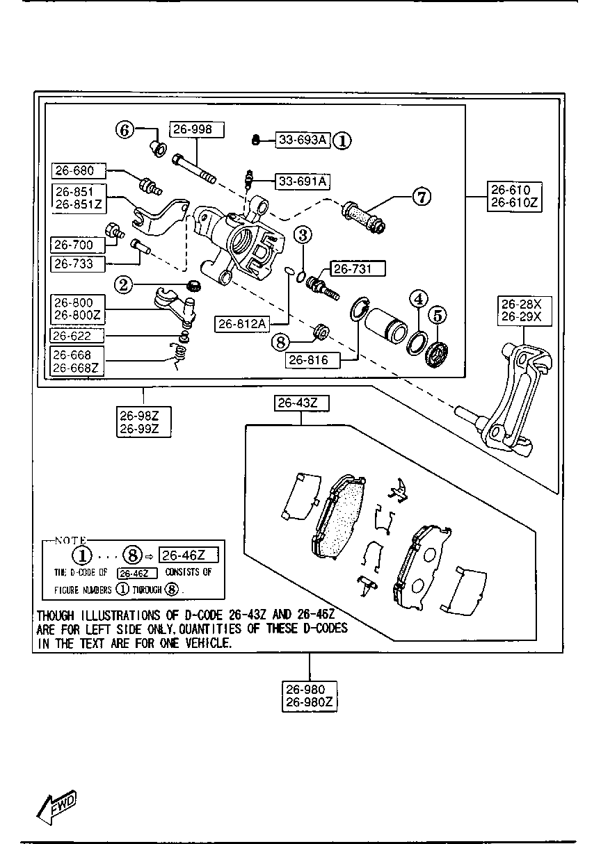 FORD USA GAYE-26-43ZB - Bremžu uzliku kompl., Disku bremzes ps1.lv