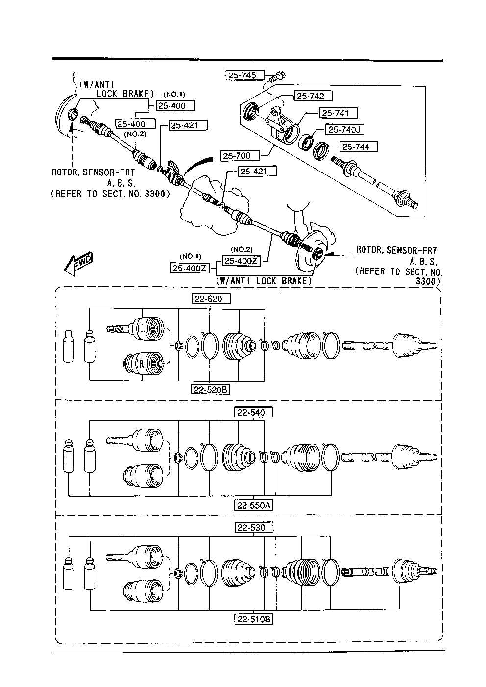 MAZDA G560-25-600A - Šarnīru komplekts, Piedziņas vārpsta ps1.lv