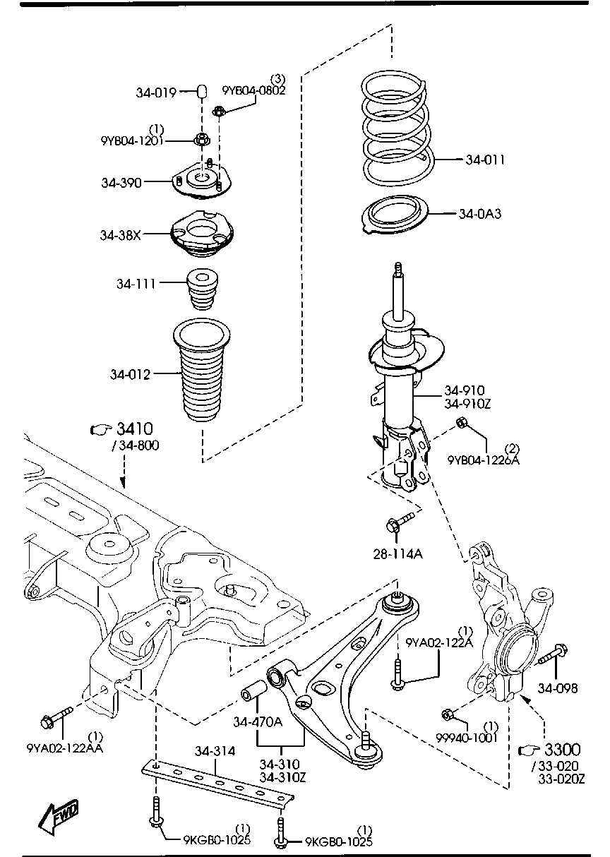 FORD D651-34-300B - Stūres šķērsstiepņa uzgalis ps1.lv