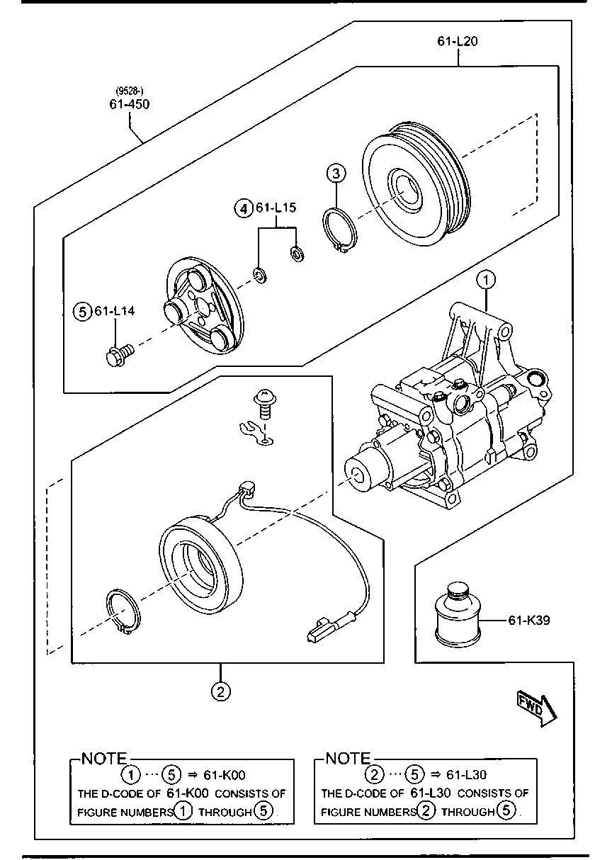 MAZDA D651-61-K00E - Kompresors, Gaisa kond. sistēma ps1.lv