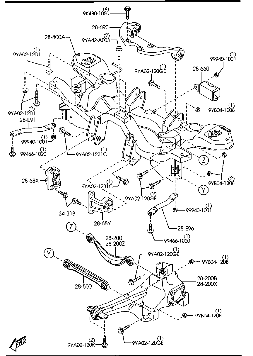 MAZDA #EG21-28-C20 - Neatkarīgās balstiekārtas svira, Riteņa piekare ps1.lv