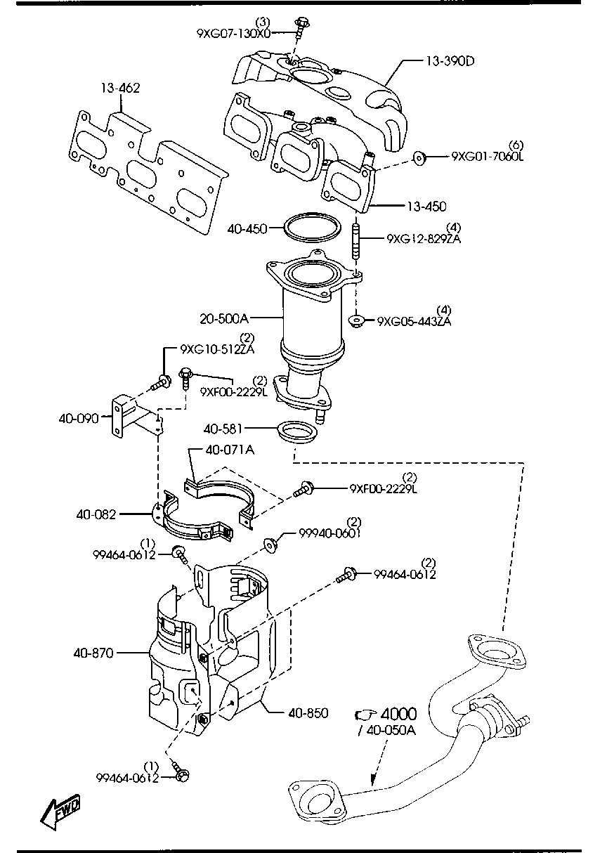 MAZDA CY01-13-460A - Blīve, Izplūdes kolektors ps1.lv