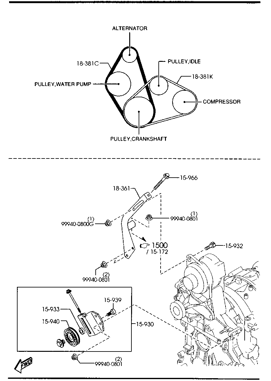 MAZDA N3H1-18-381A - Ķīļrievu siksna ps1.lv