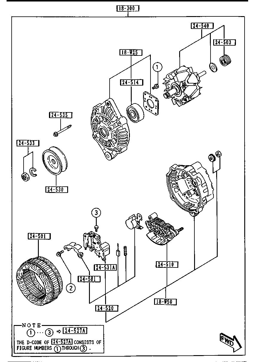 MAZDA B3D1-18-300 - Ģenerators ps1.lv