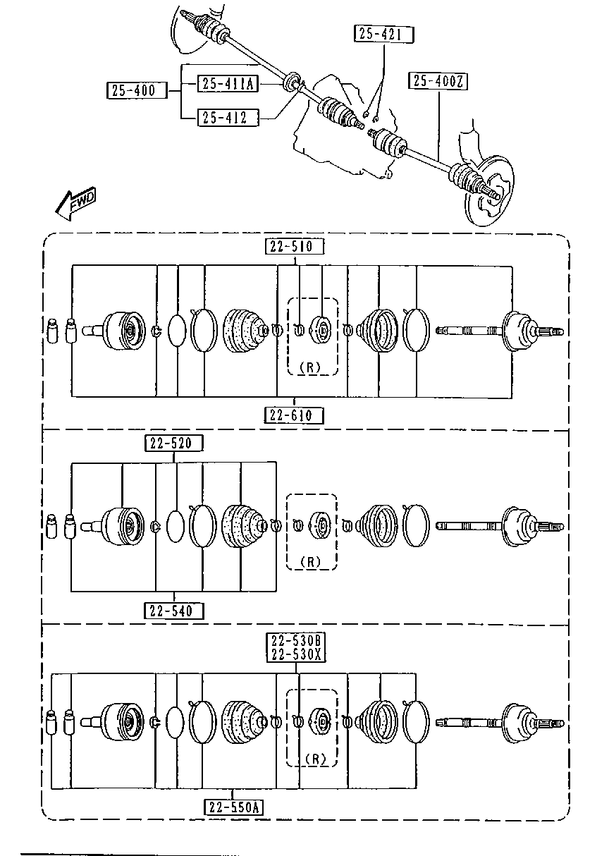 TOYOTA F023-22-540 - Putekļusargs, Piedziņas vārpsta ps1.lv