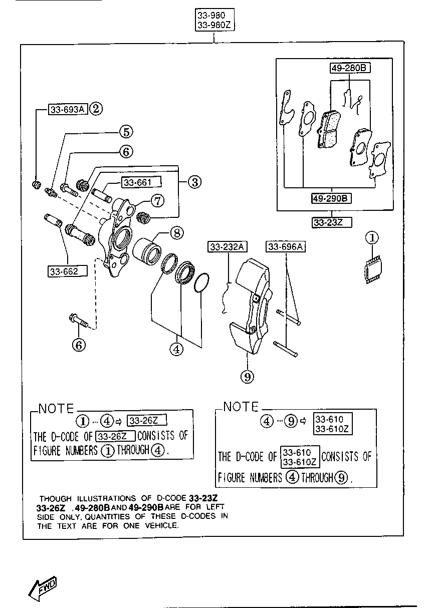 KIA B4Y6-33-23ZA - Bremžu uzliku kompl., Disku bremzes ps1.lv