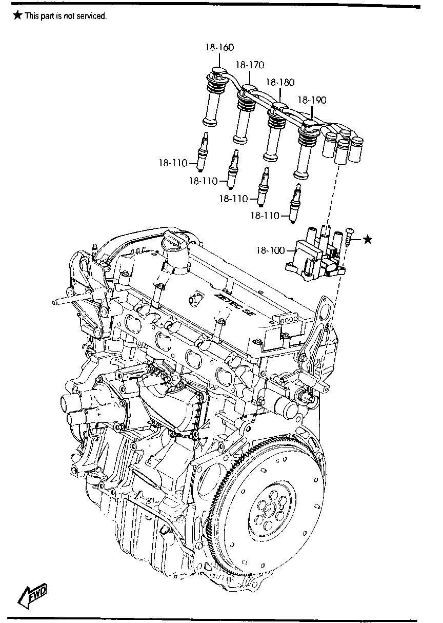 MAZDA C201-18-190A - Augstsprieguma vadu komplekts ps1.lv