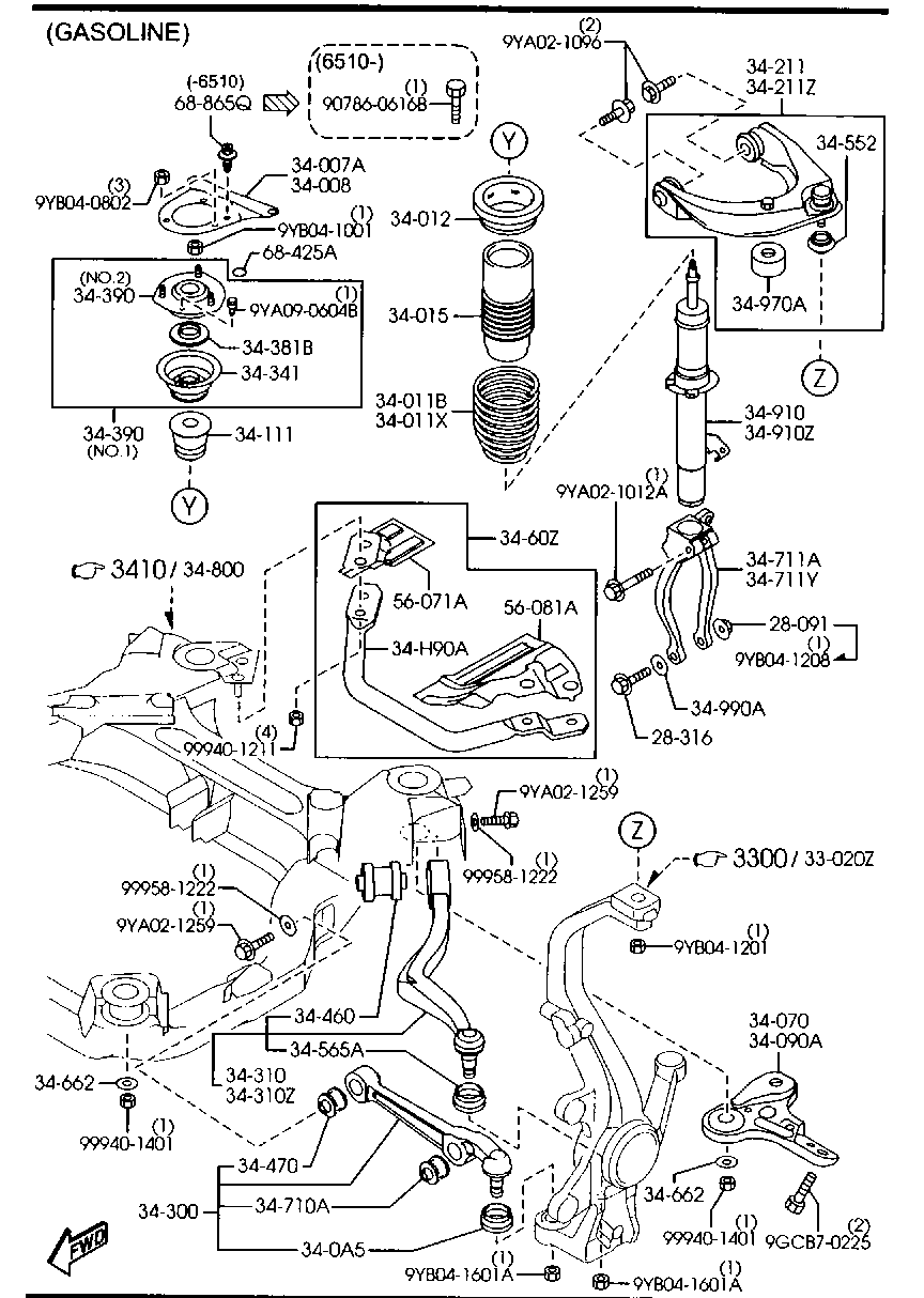 MAZDA GR1A-34-300 - Neatkarīgās balstiekārtas svira, Riteņa piekare ps1.lv