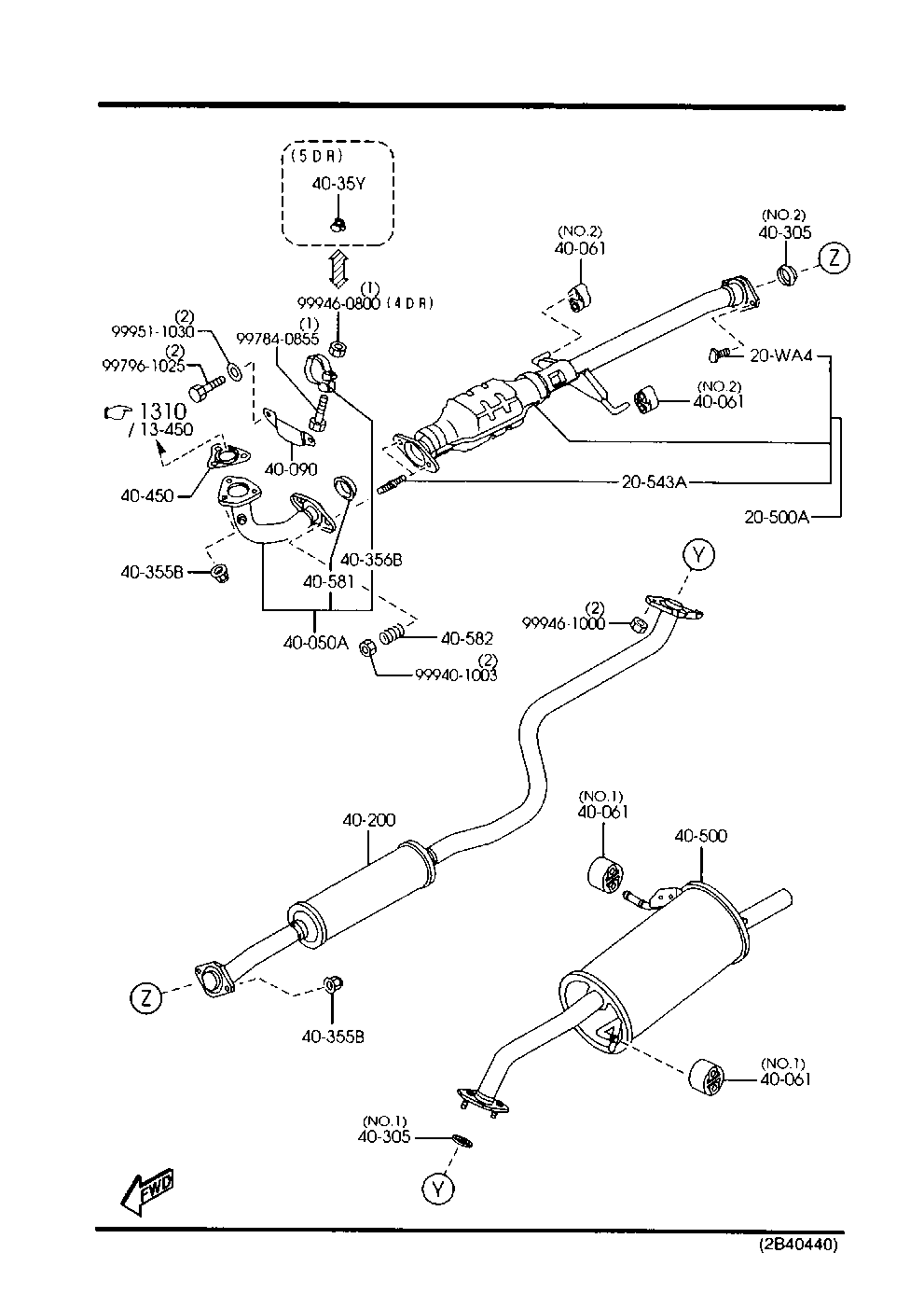 MAZDA Z501-40-581A - Blīvgredzens, Izplūdes caurule ps1.lv