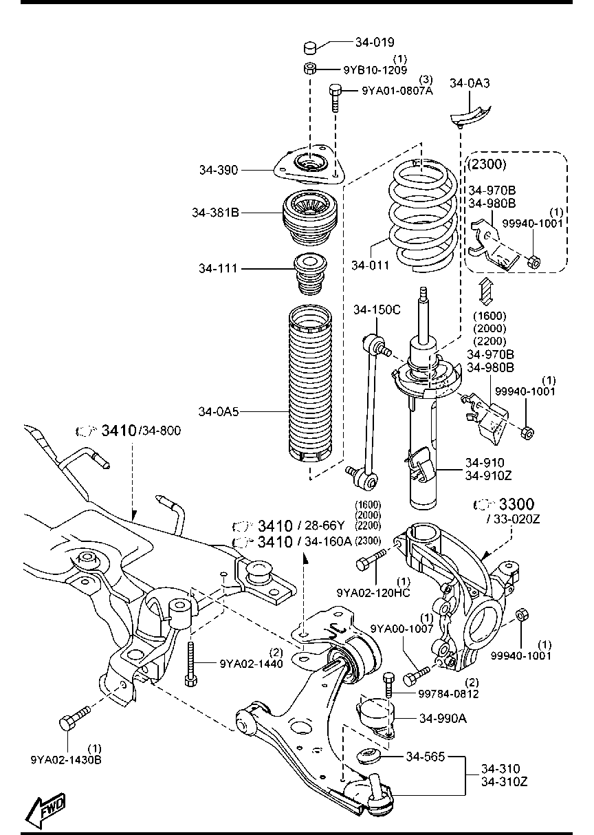 FORD BBM2-34-350A - Piekare, Šķērssvira ps1.lv