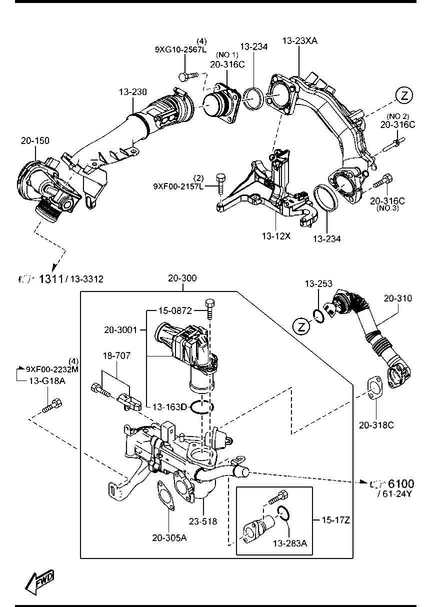 MAZDA Y650-20-30X - Izpl. gāzu recirkulācijas vārsts ps1.lv