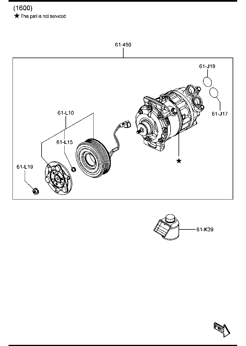 MAZDA BEV3-61-450A - Kompresors, Gaisa kond. sistēma ps1.lv