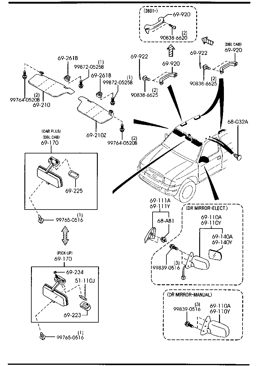 FORD UJ06-69-180A - Ārējais atpakaļskata spogulis ps1.lv