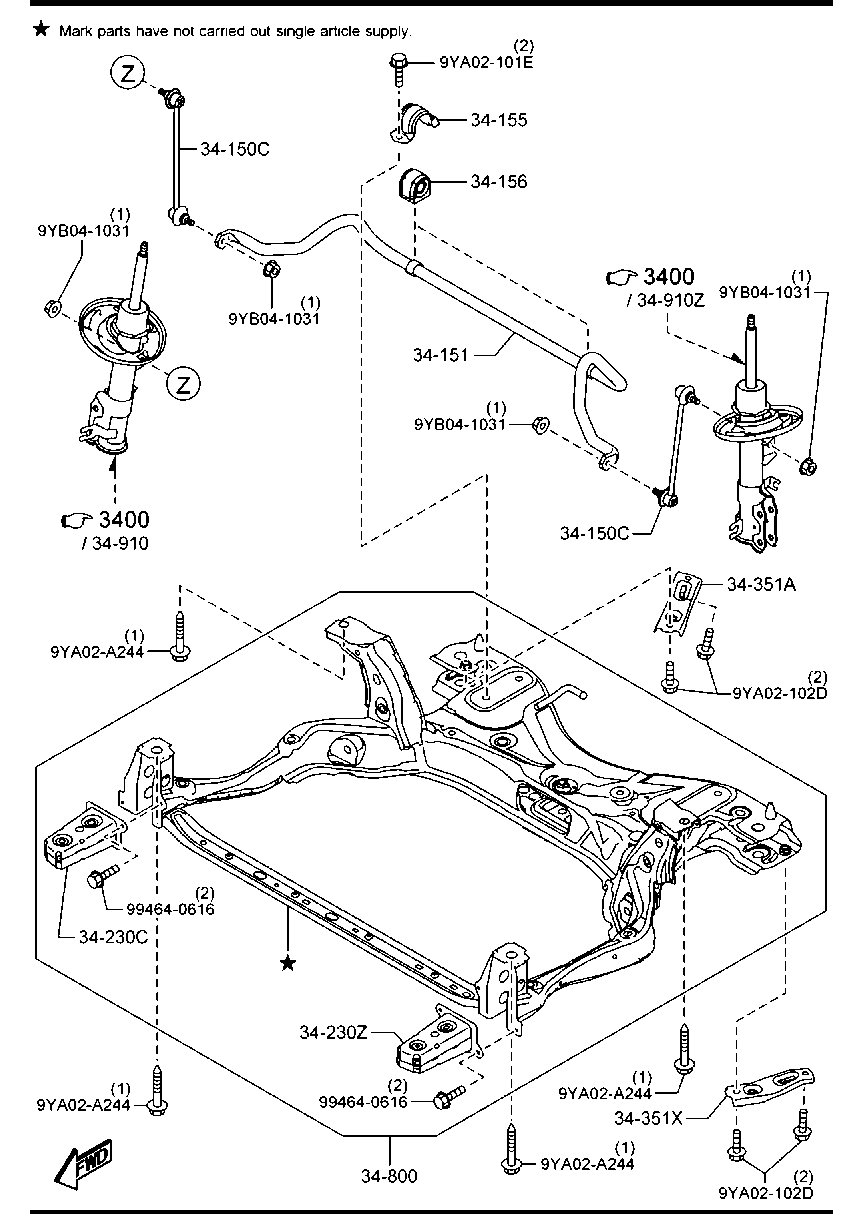 MAZDA DA7V 34 170 - Stiepnis / Atsaite, Stabilizators ps1.lv