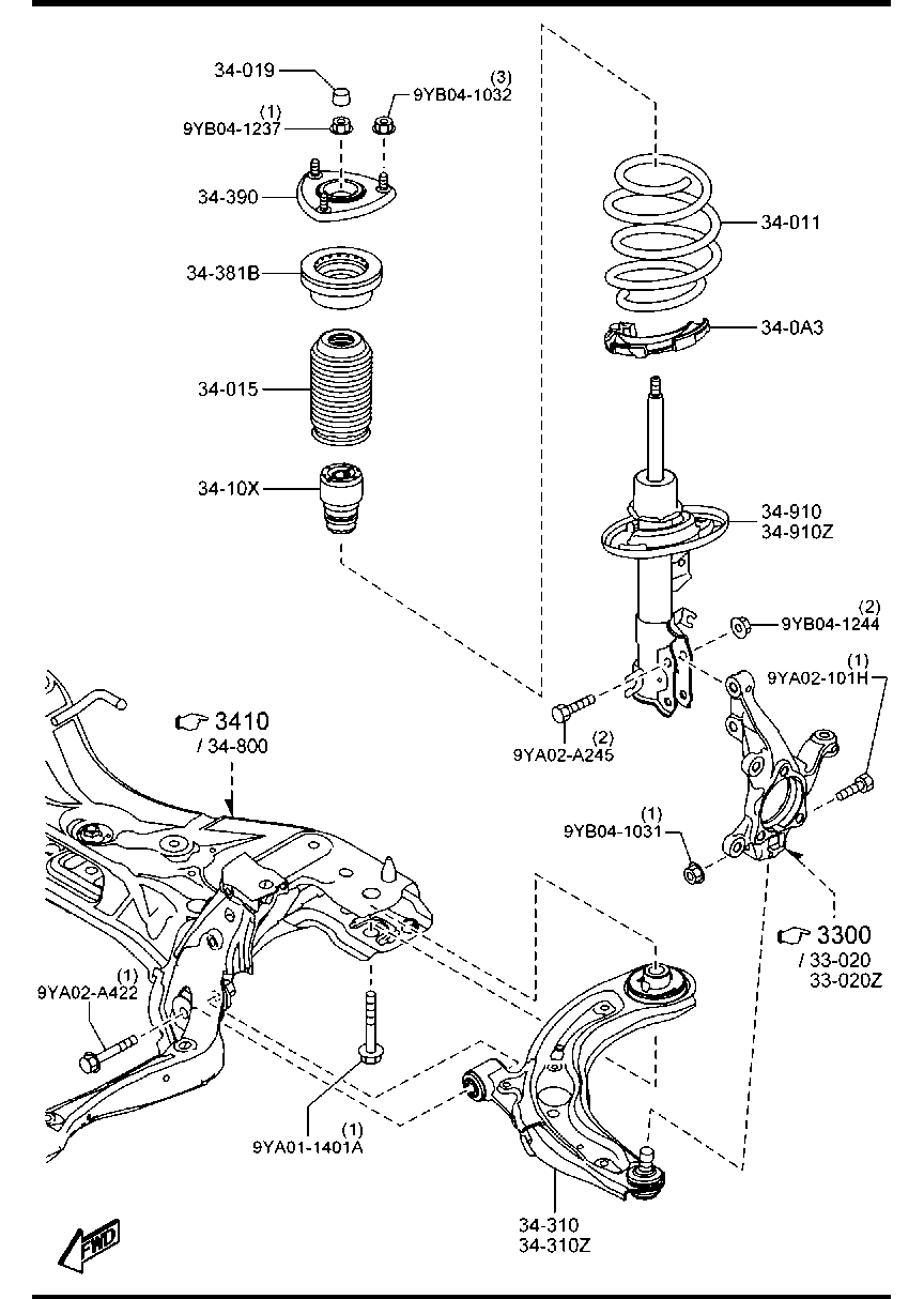 MAZDA DA7H 34 350 B - Piekare, Šķērssvira ps1.lv