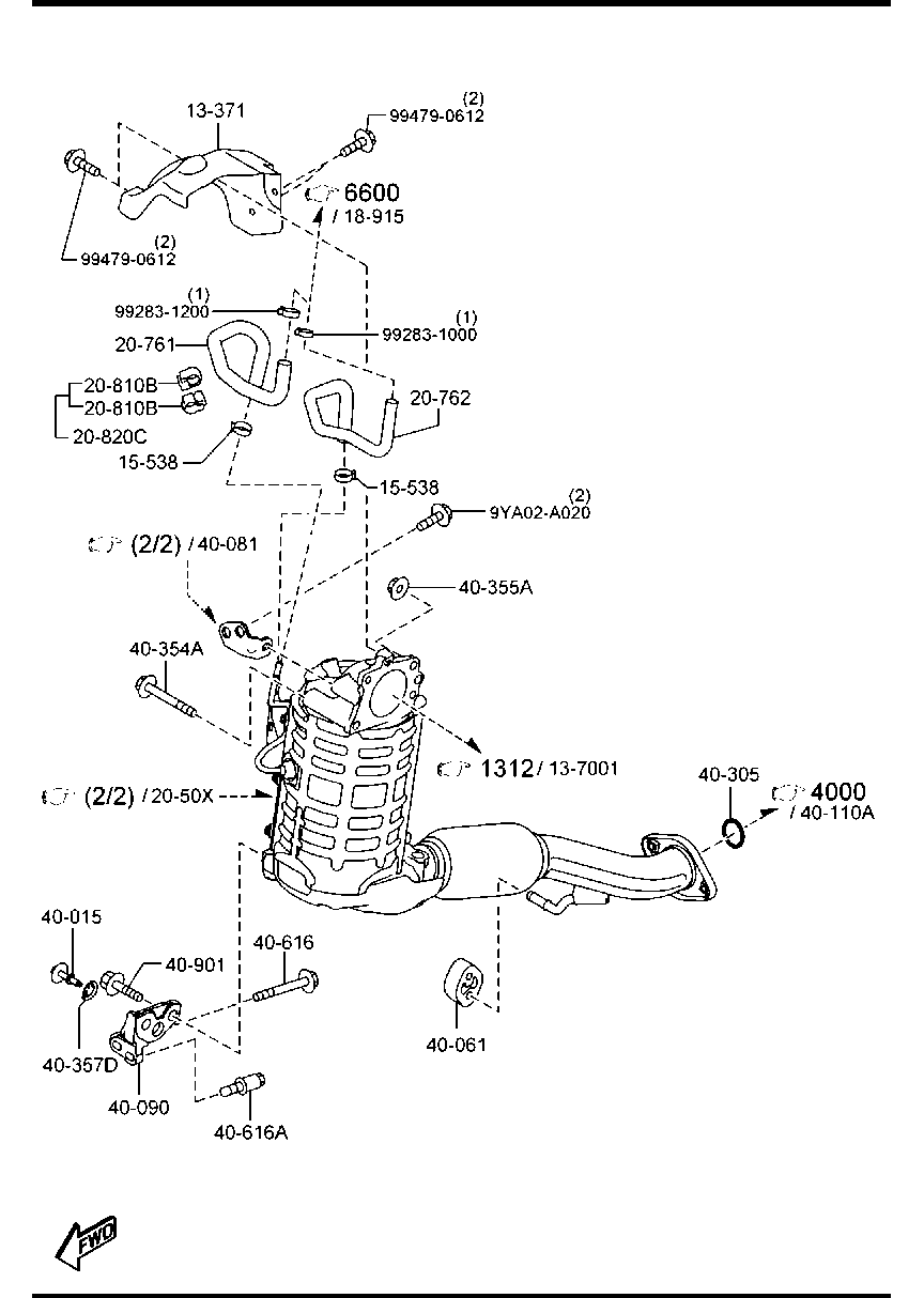 TOYOTA LF45-40-305 - Blīve, Izplūdes caurule ps1.lv