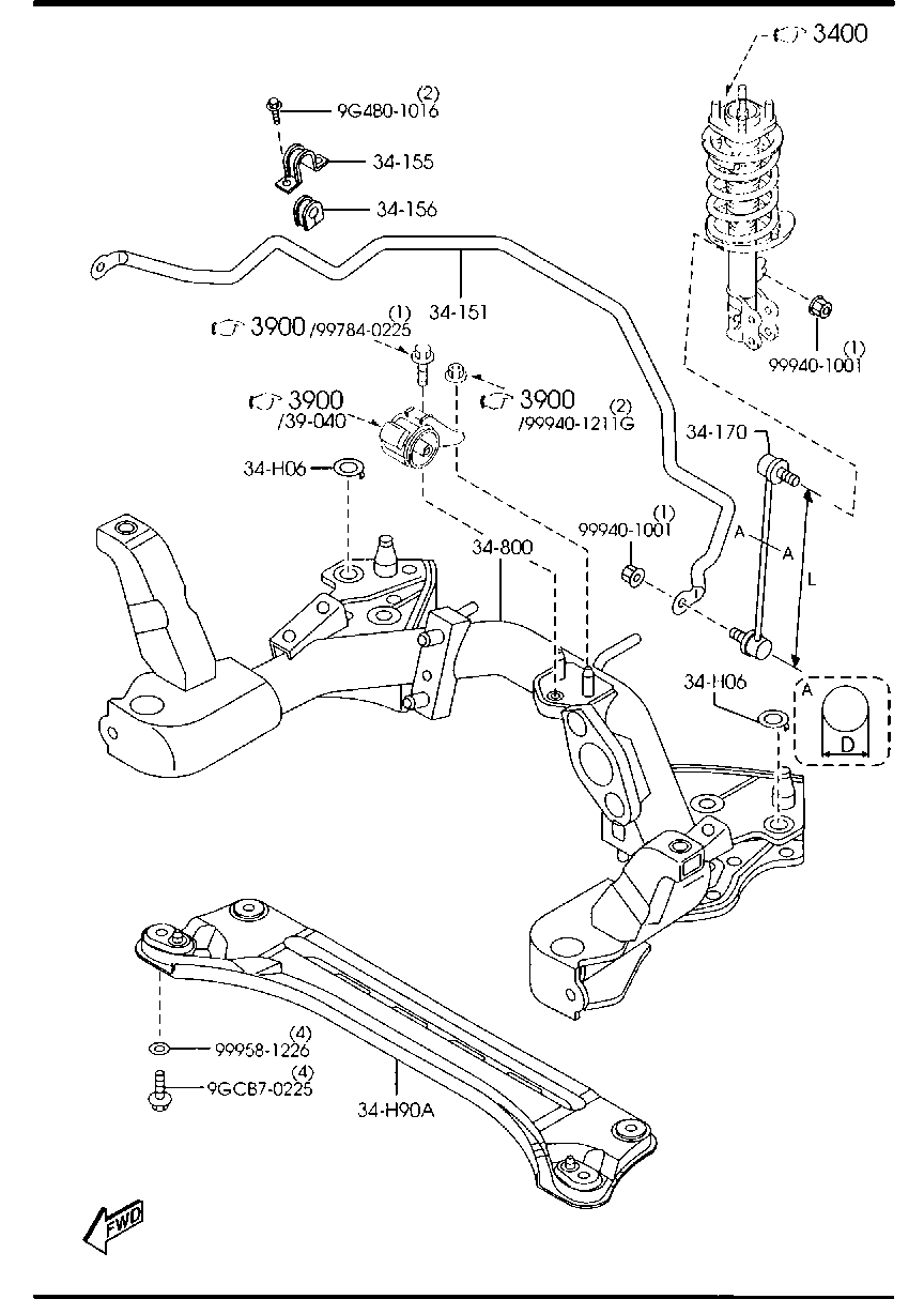 MAZDA LC-62-34-170 - Stiepnis / Atsaite, Stabilizators ps1.lv