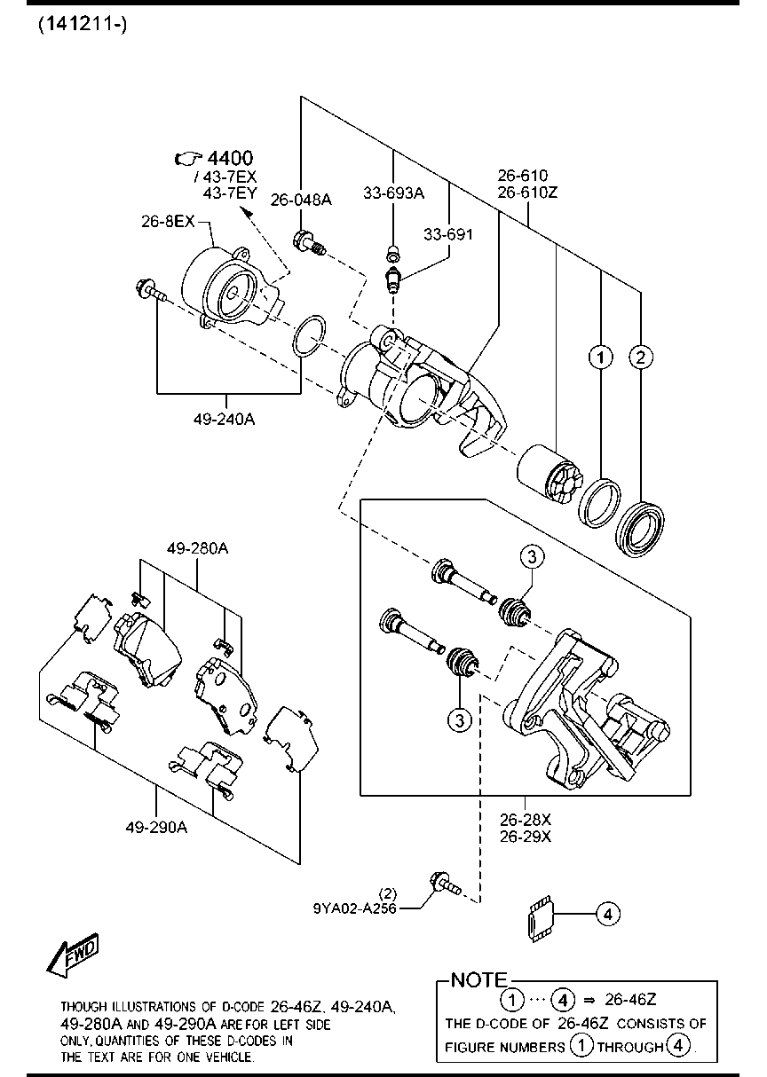 MAZDA KAY0-26-48Z - Bremžu uzliku kompl., Disku bremzes ps1.lv