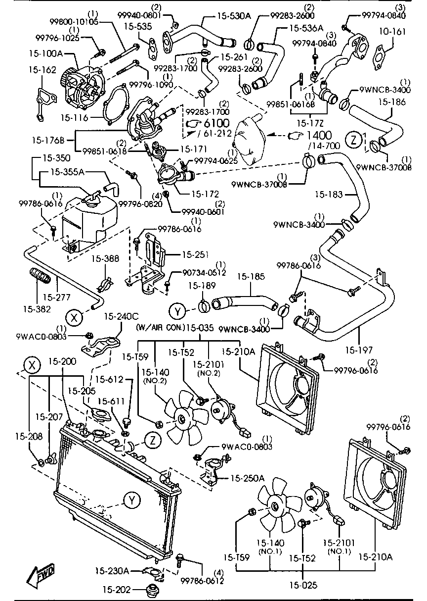 MAZDA RF2A-15-200 - Radiators, Motora dzesēšanas sistēma ps1.lv