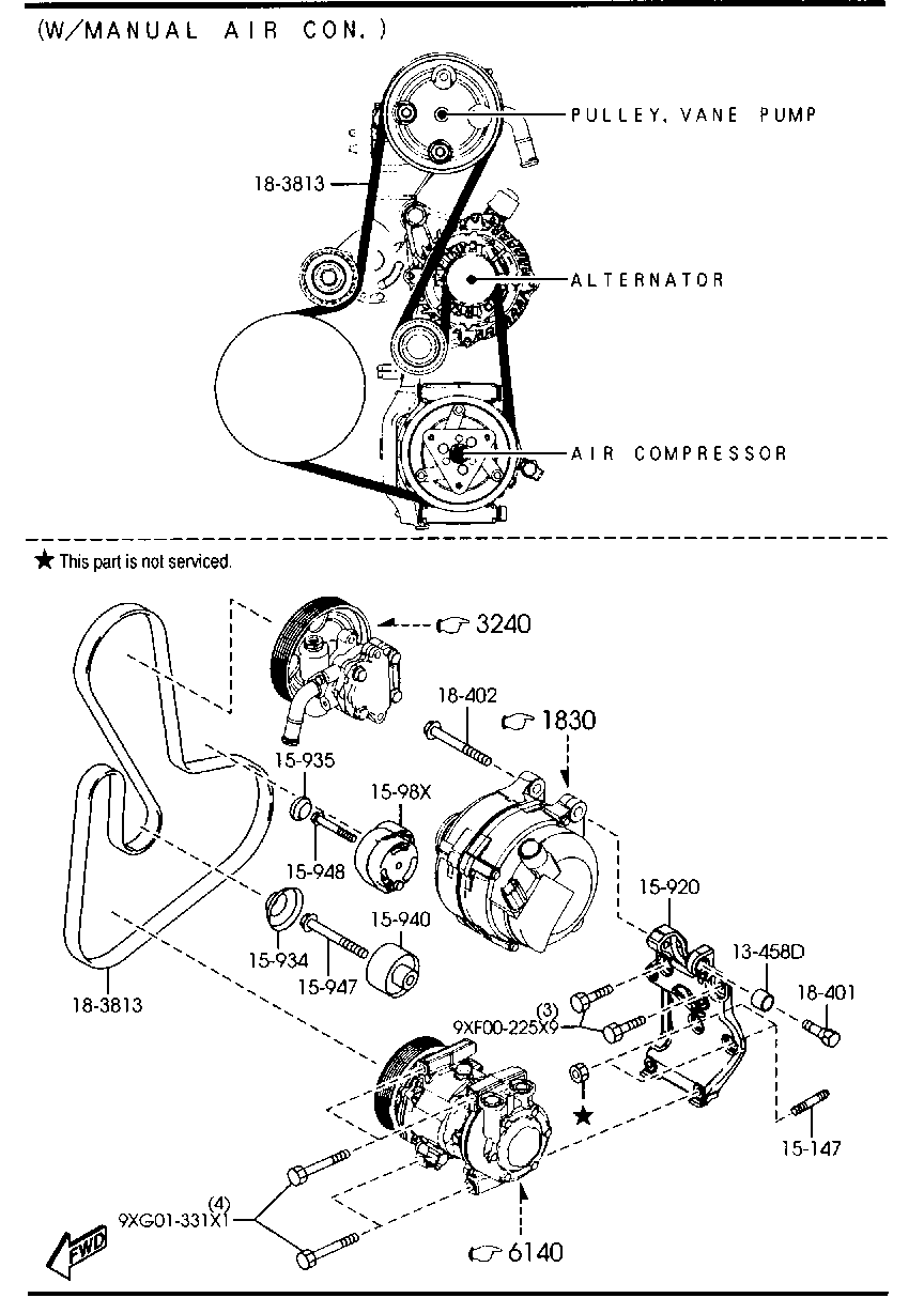 MAZDA Y602-15-940 - Parazīt / Vadrullītis, Ķīļrievu siksna ps1.lv