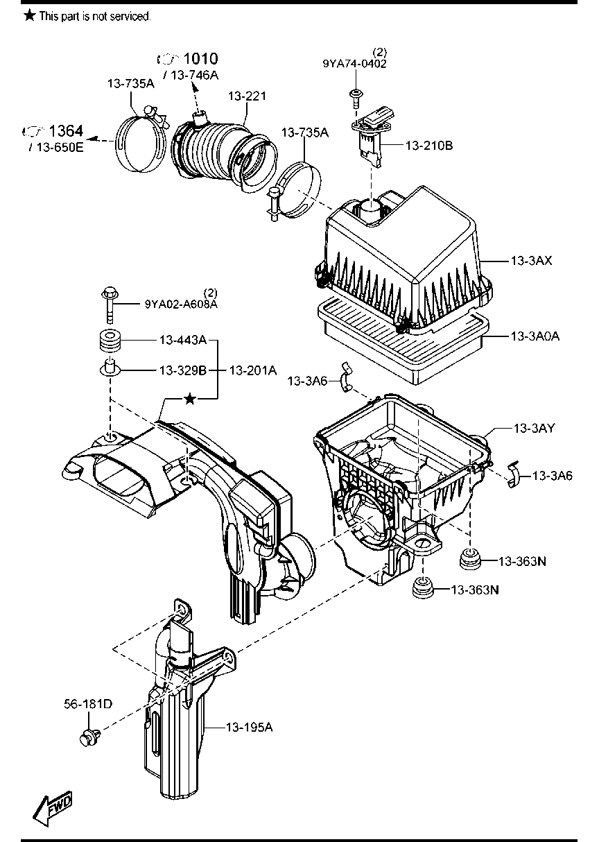 Mitsubishi P501-13-3A0 - Gaisa filtrs ps1.lv