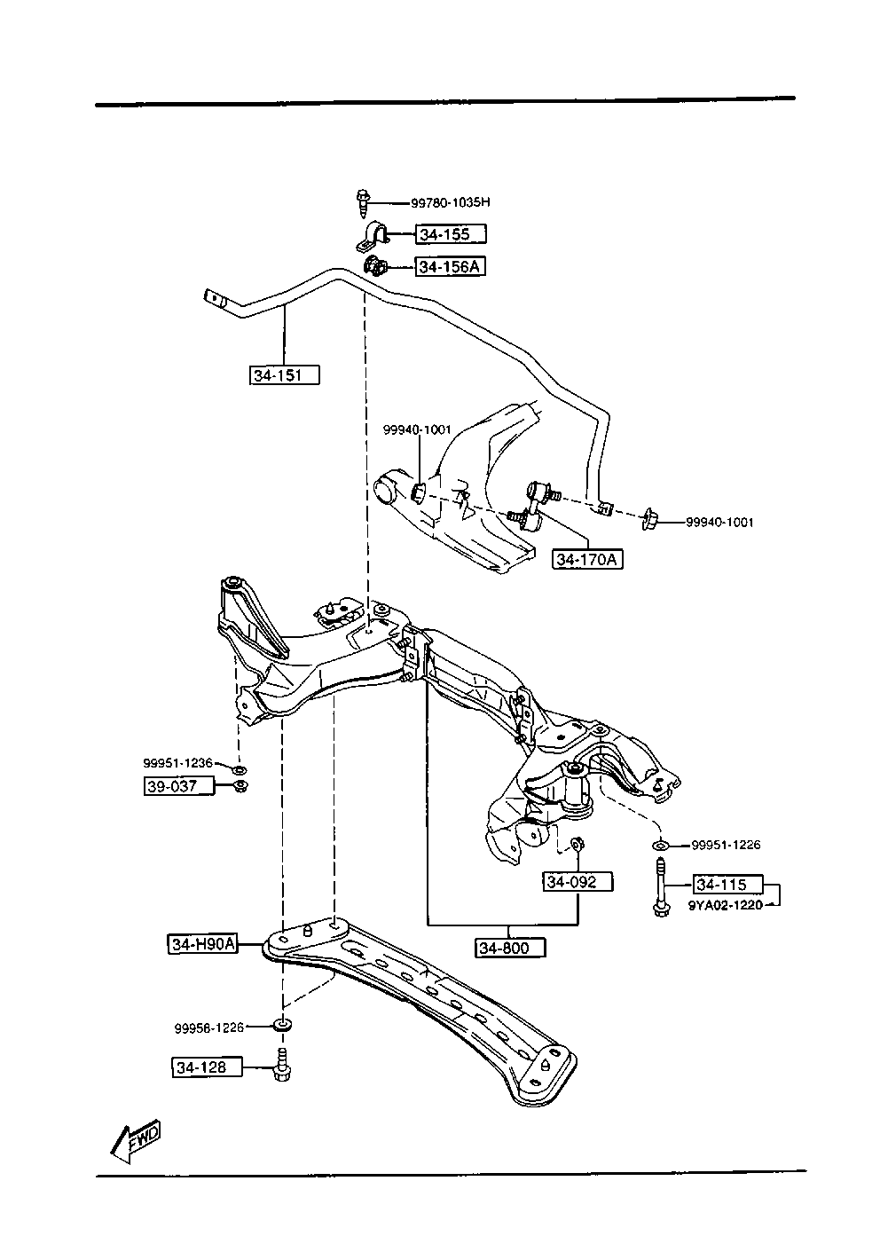 MAZDA EA03-34-170A - Stiepnis / Atsaite, Stabilizators ps1.lv