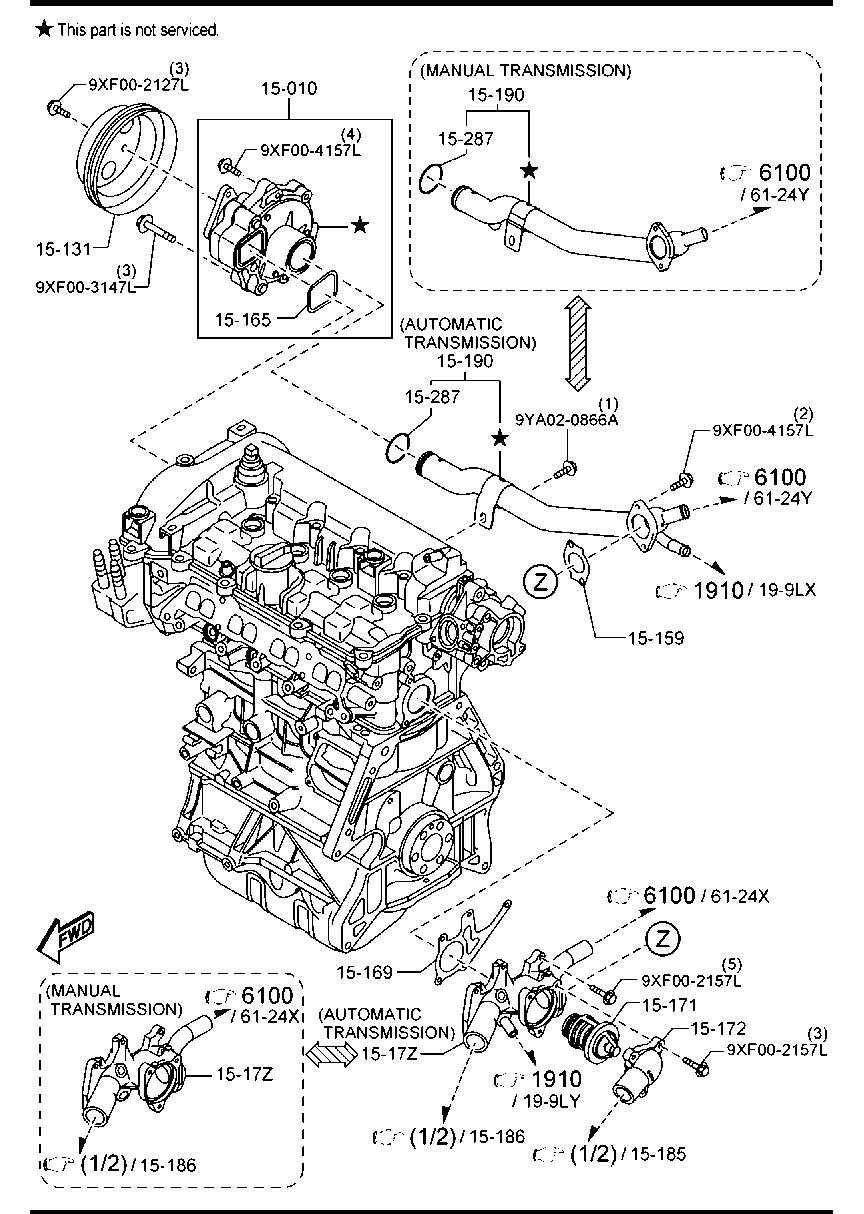 MAZDA PEDD-15-010 - Ūdenssūknis ps1.lv