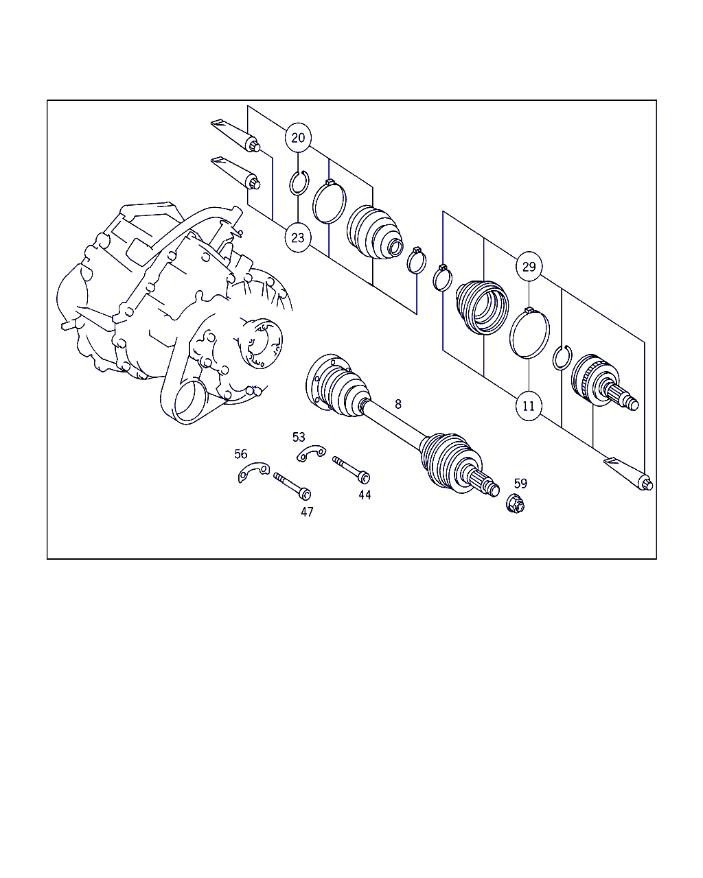 Mercedes-Benz A 638 334 23 34 - Šarnīru komplekts, Piedziņas vārpsta ps1.lv