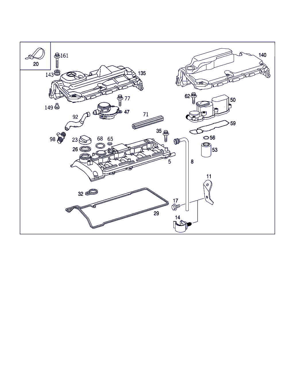 Mercedes-Benz A 611 016 01 21 - Blīve, Motora bloka galvas vāks ps1.lv