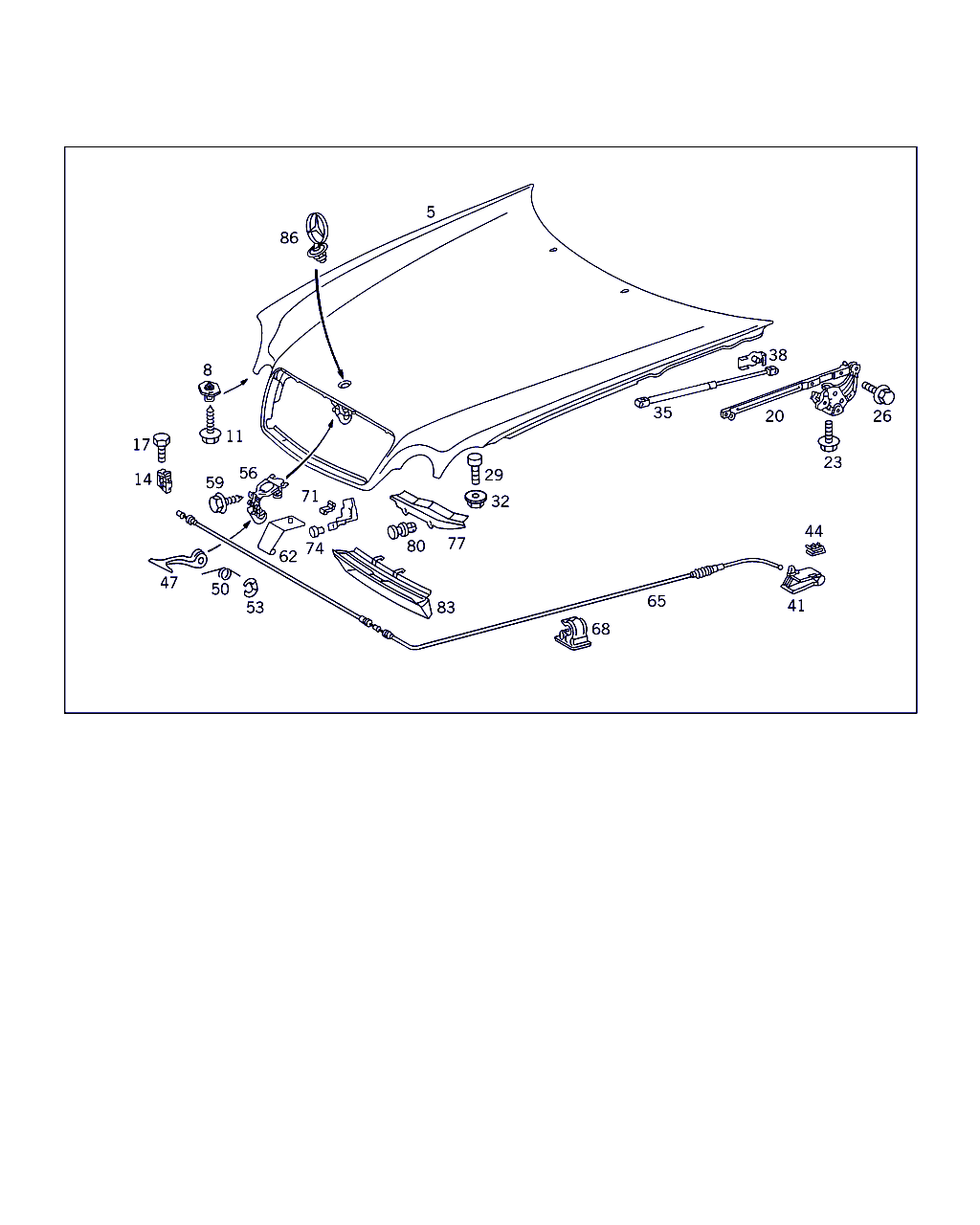 Mercedes-Benz A 208 880 01 29 - Gāzes atspere, Motora pārsegs ps1.lv