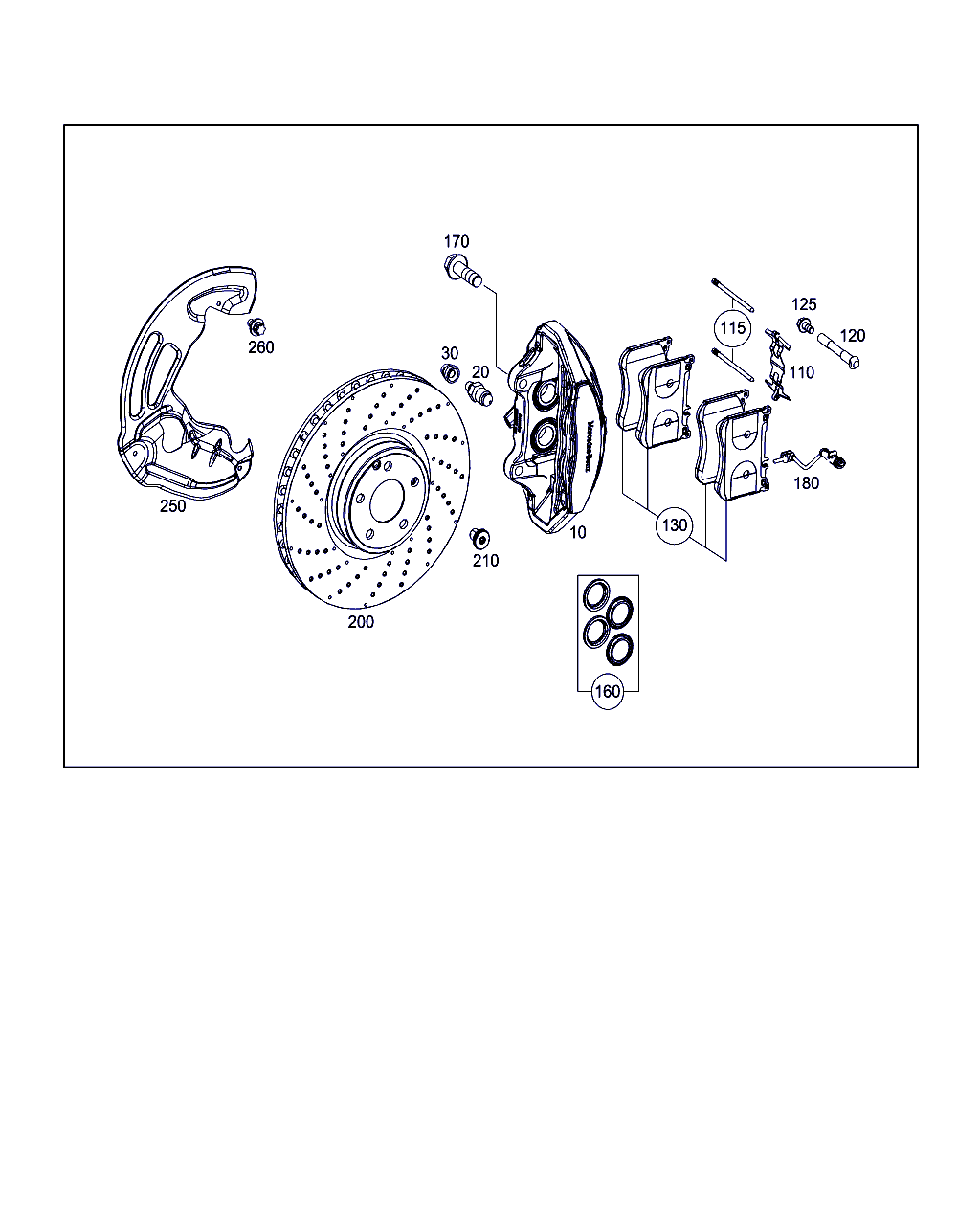 Mercedes-Benz A 222 421 49 98 - Remkomplekts, Bremžu suports ps1.lv