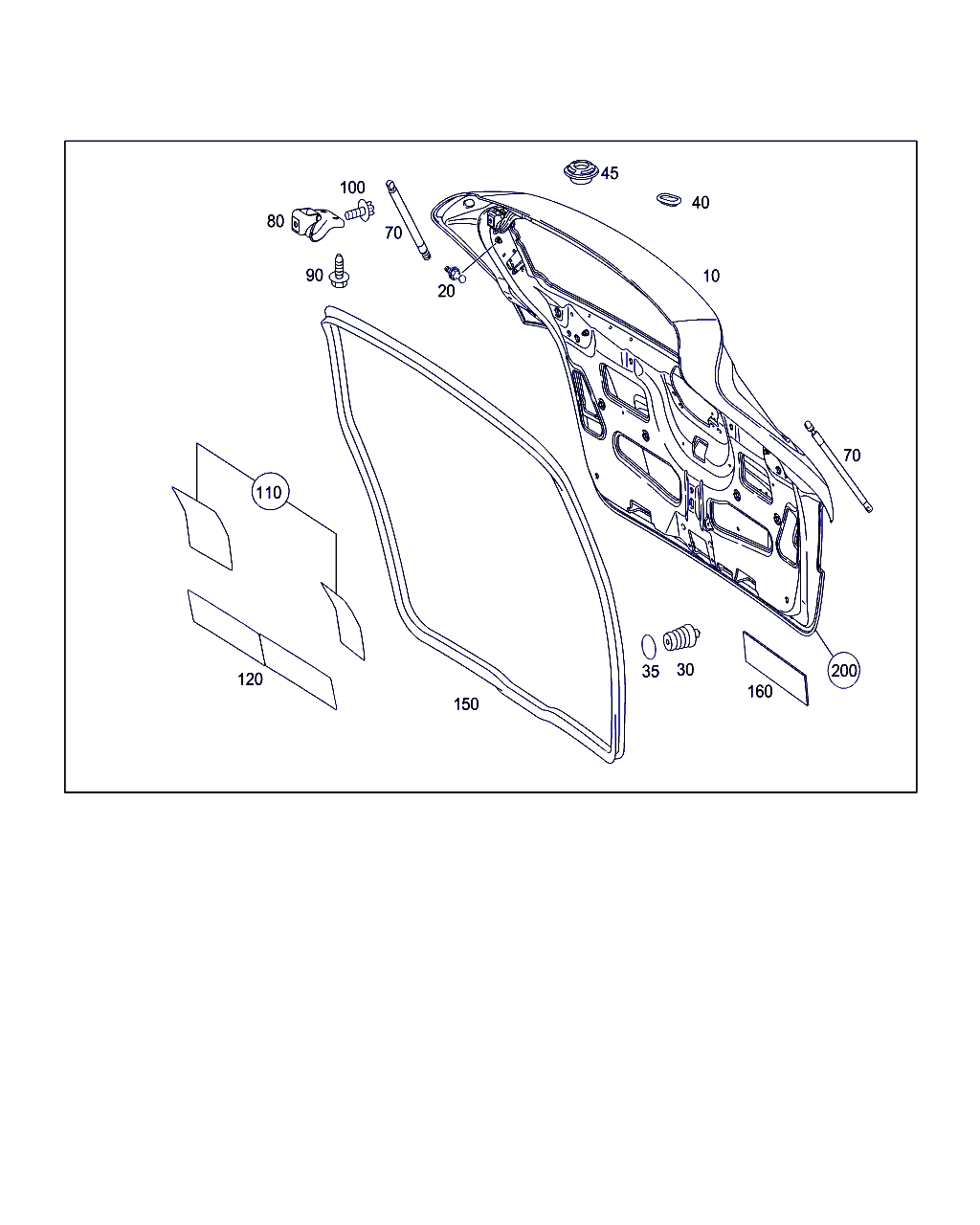 Mercedes-Benz A 169 980 09 64 - Gāzes atspere, Bagāžas / Kravas nodalījuma vāks ps1.lv