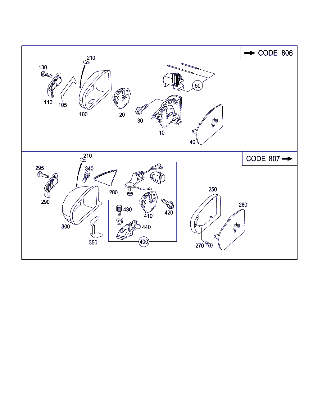 Mercedes-Benz A 211 810 10 21 - Spoguļstikls, Ārējais atpakaļskata spogulis ps1.lv