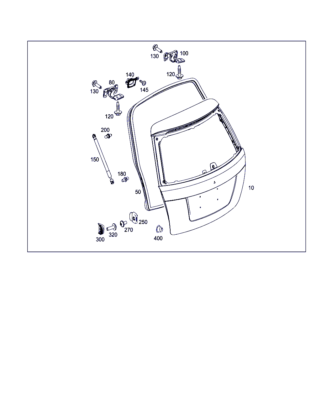 Mercedes-Benz A 204 980 11 64 - Gāzes atspere, Bagāžas / Kravas nodalījuma vāks ps1.lv