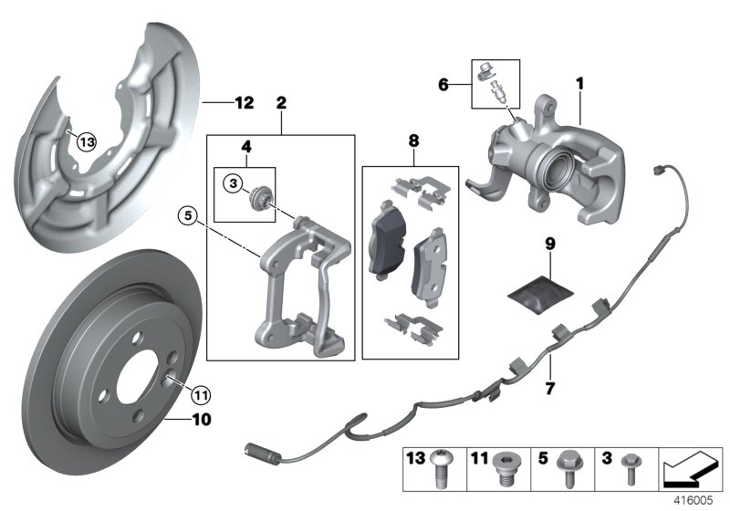 Mini 34 21 6 772 867 - Virzītājčaulu komplekts, Bremžu suports ps1.lv