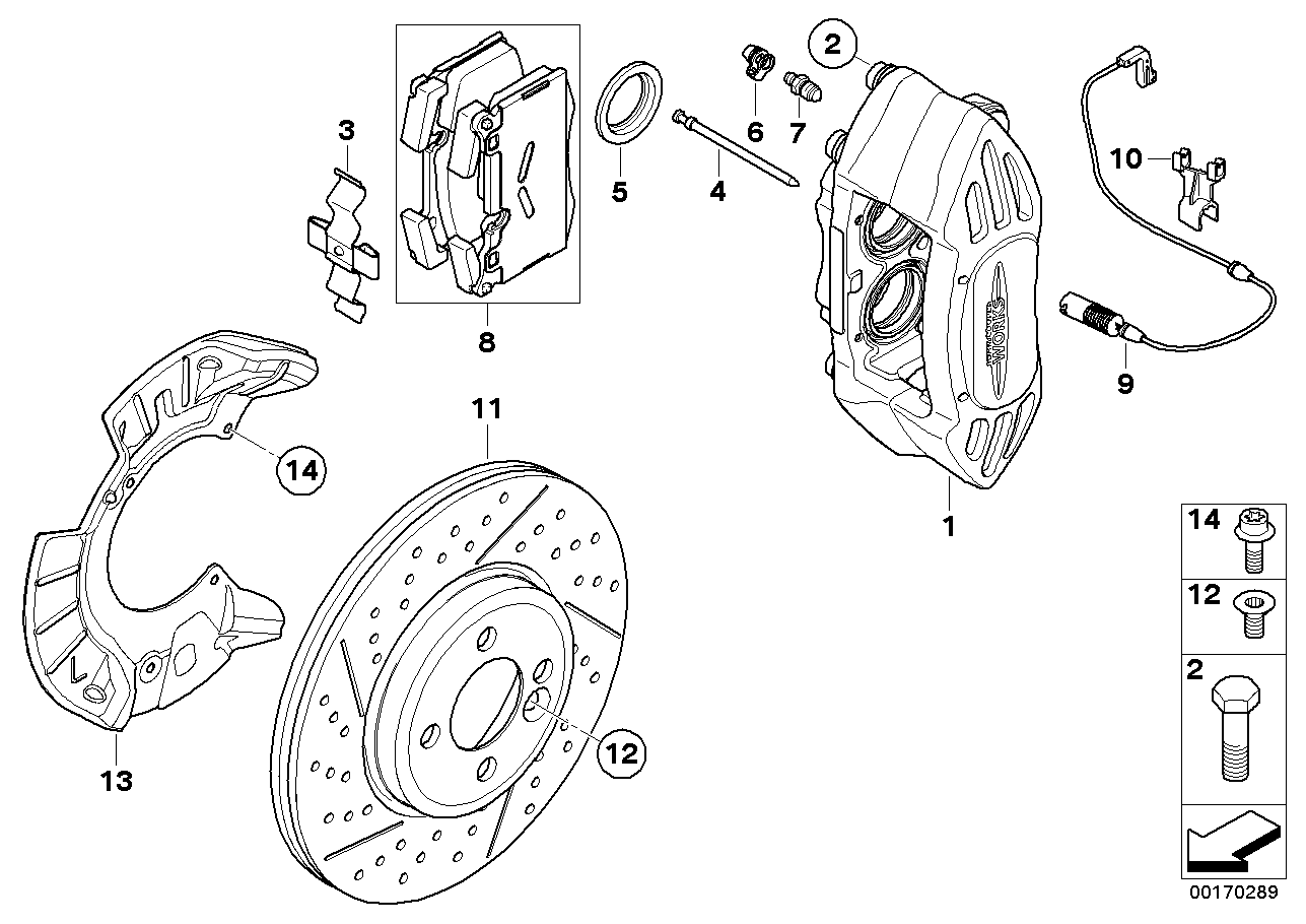 Mini 34116789157 - Bremžu uzliku kompl., Disku bremzes ps1.lv