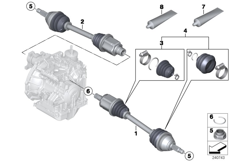 BMW 31609806472 - Exchange output shaft, right ps1.lv