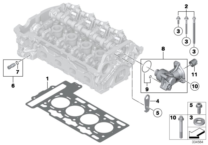 BMW 11 12 7 586 908 - Blīve, Motora bloka galva ps1.lv