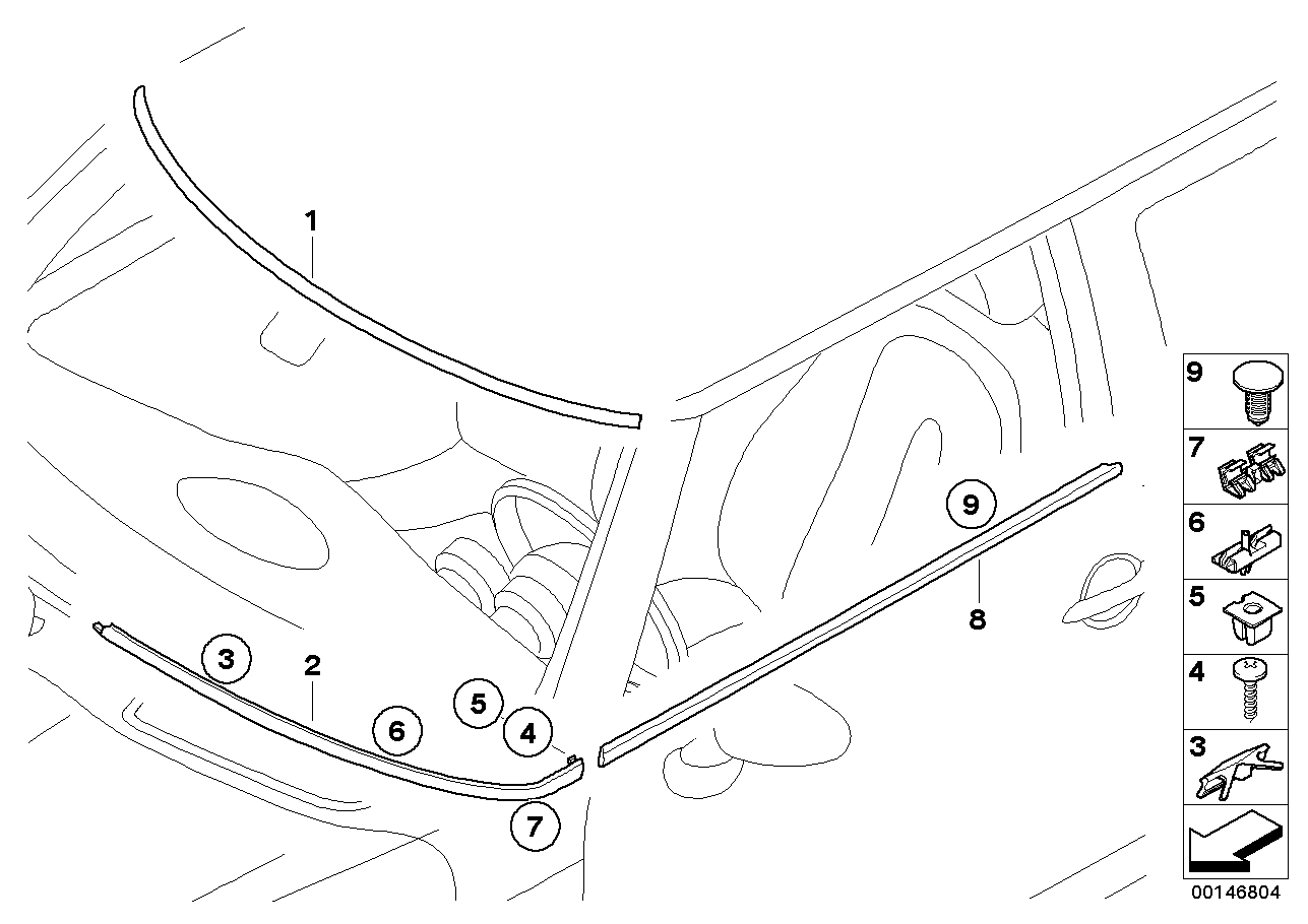 BMW 51317111933 - Fiksējošā skava, Stikla montāža ps1.lv