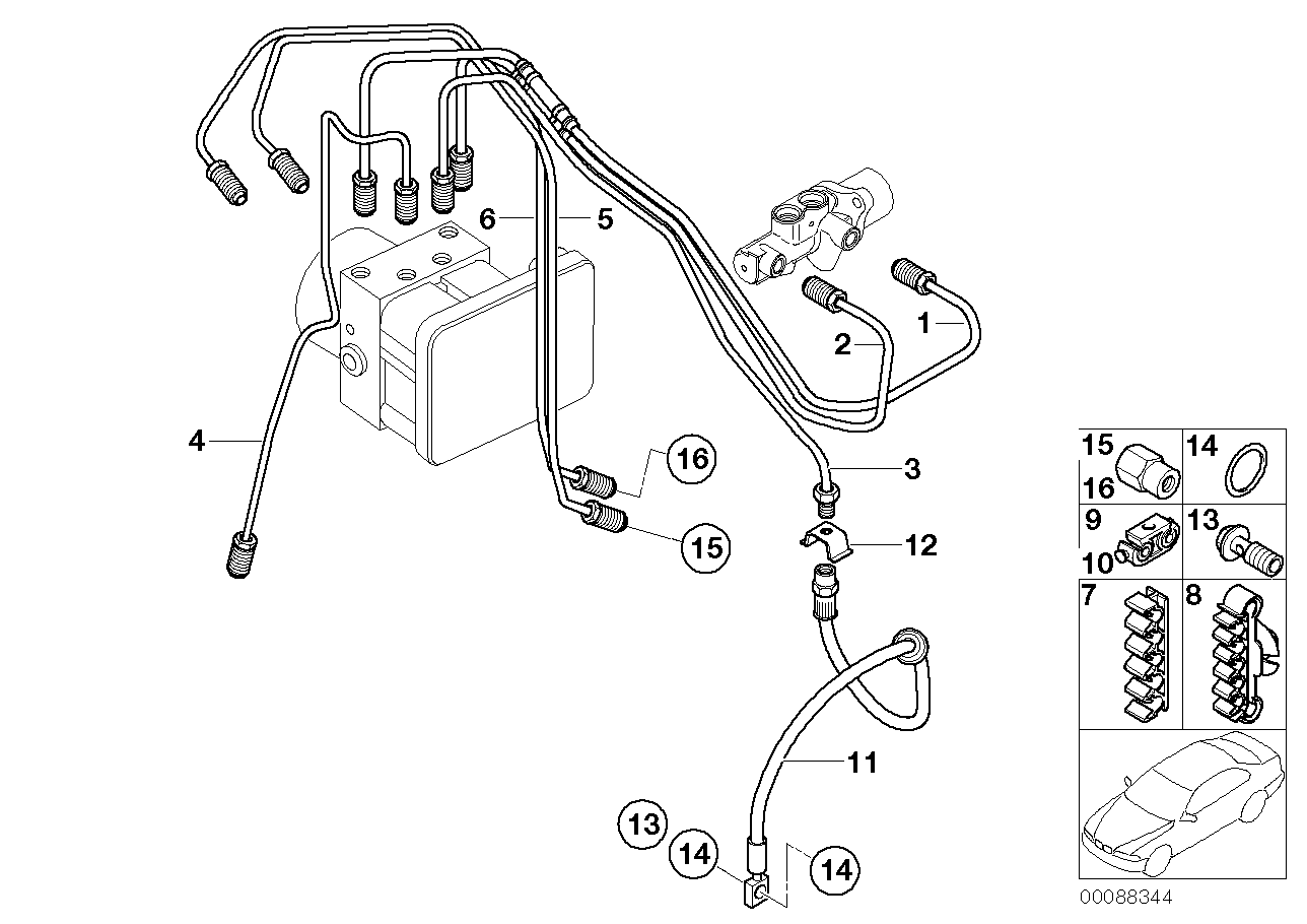 Mini 34306794002 - Bremžu šļūtene ps1.lv