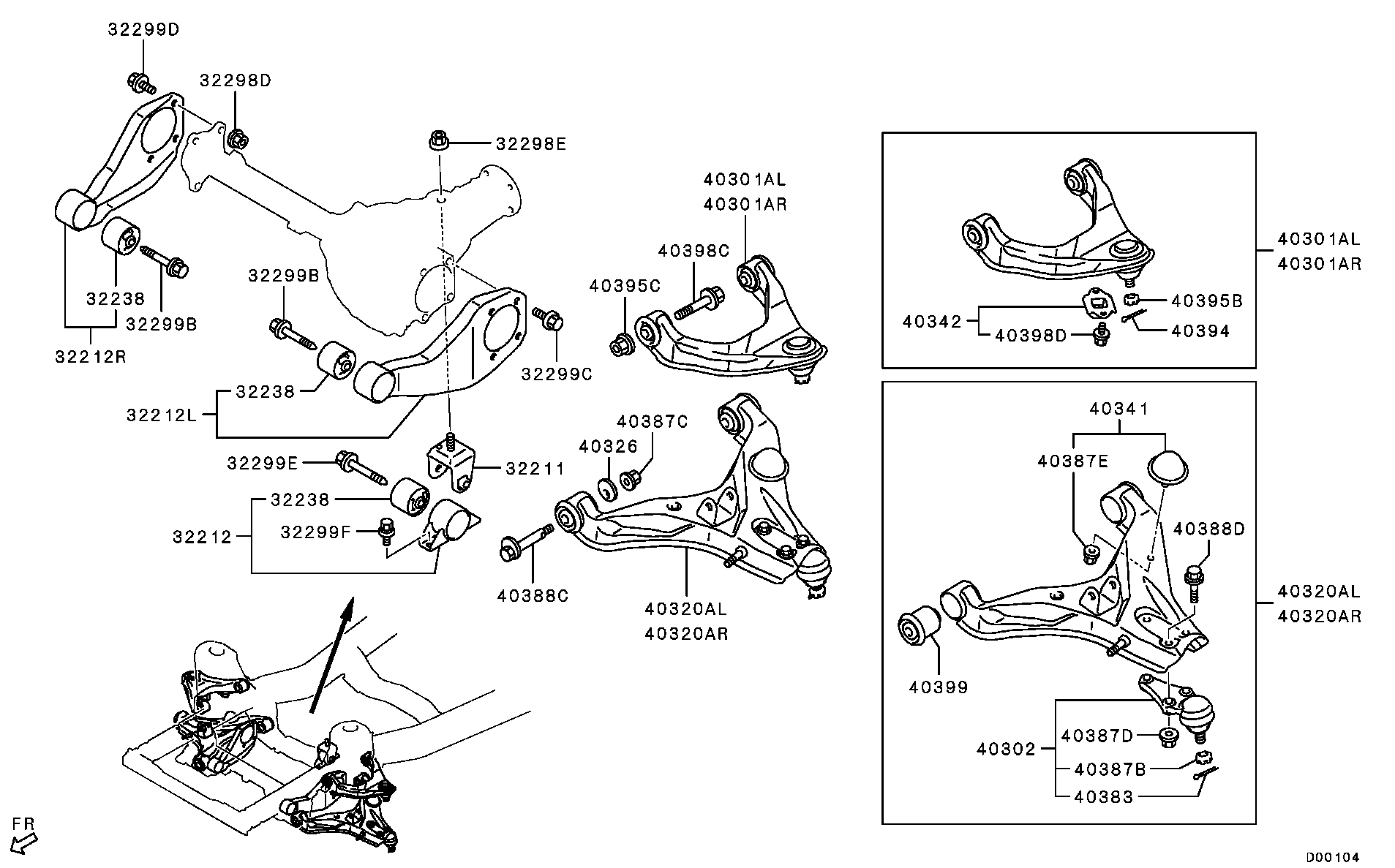 Mitsubishi MU001083 - Regulēšanas starplika, Tilta sija ps1.lv