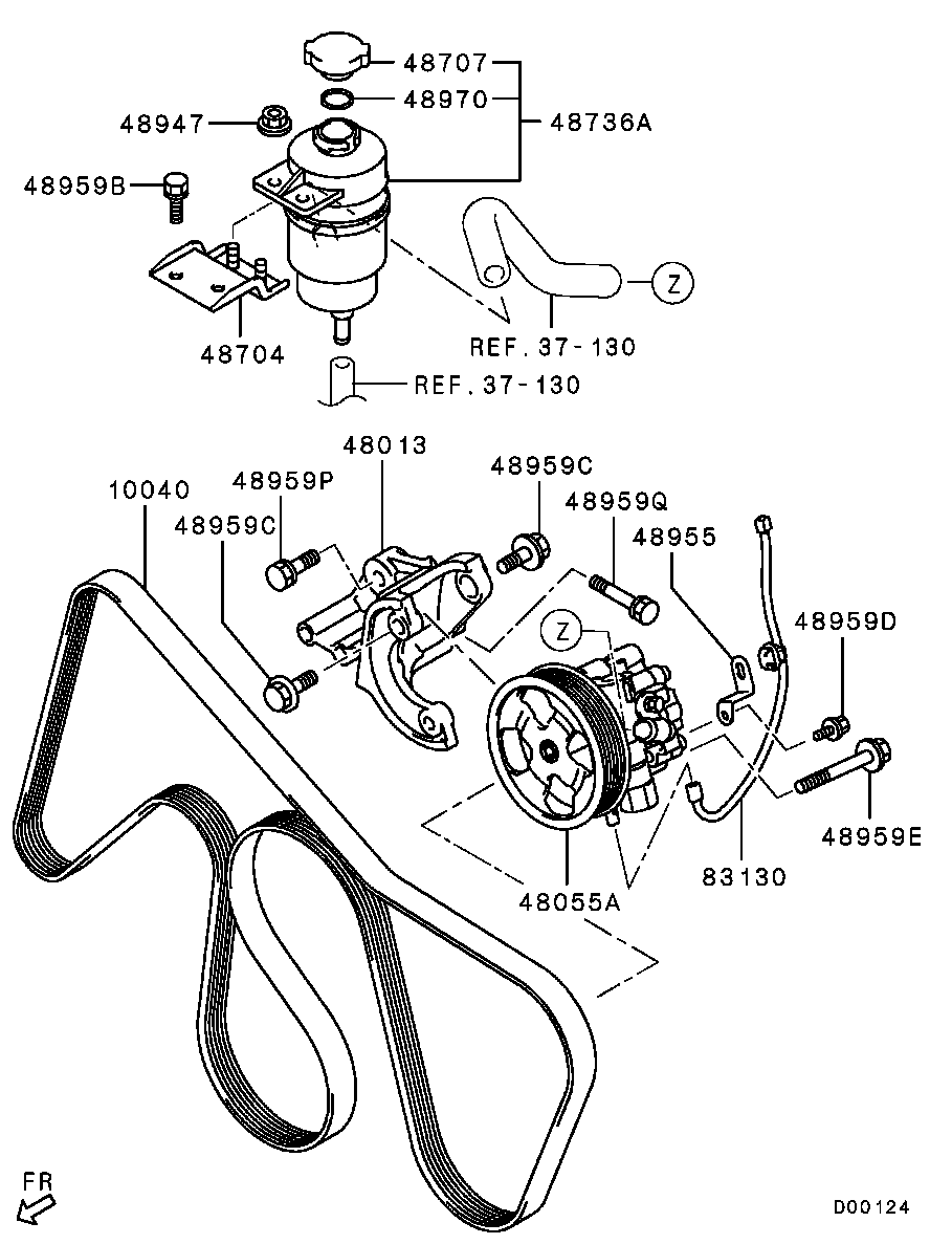 Mitsubishi MN183597 - Ķīļrievu siksna ps1.lv