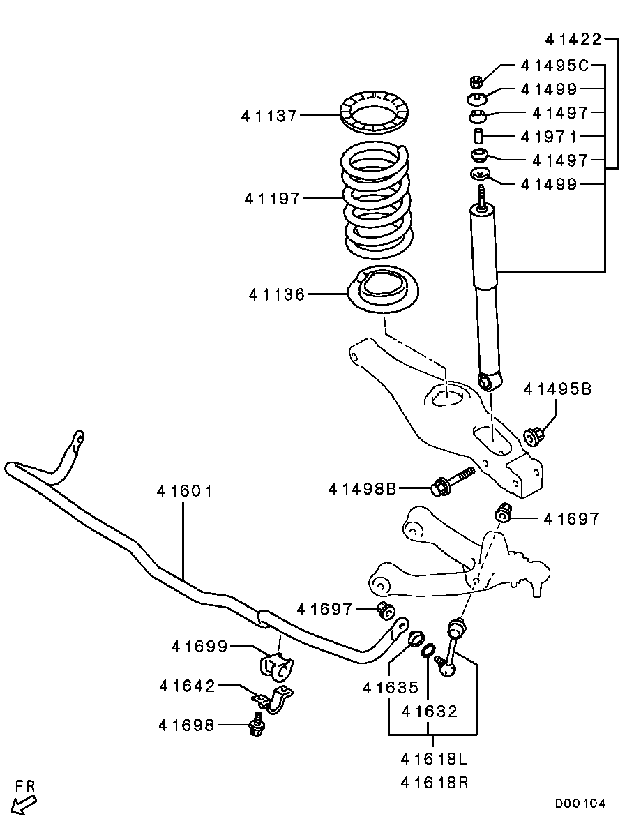 Mitsubishi 4162A436 - Amortizators ps1.lv