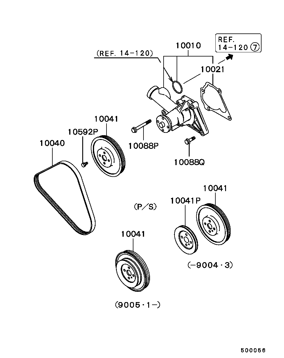 Subaru MD118572 - Ķīļrievu siksna ps1.lv