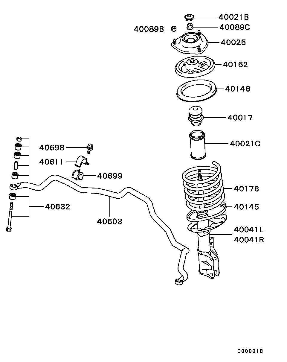 Mitsubishi MB51 8957 - Putekļu aizsargkomplekts, Amortizators ps1.lv