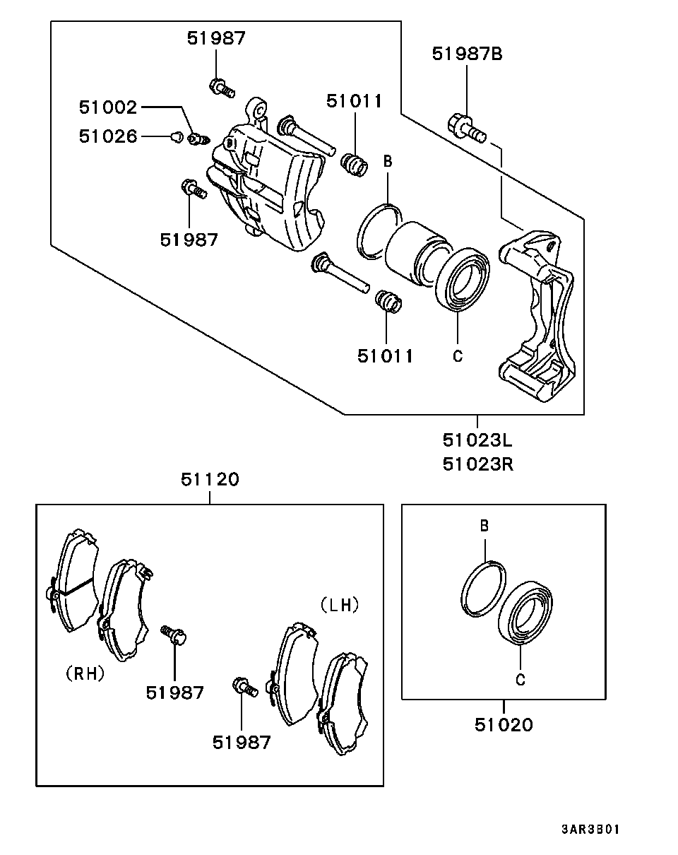 Mitsubishi M863311 - Bremžu suports ps1.lv